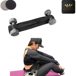 Hip Thrust Belt - Glutes Workout Equipment, Trainer for Women and Men, Home Gym, Bundle with Double-Sided Sliding Discs for Arm, Hip and Ab Workout. Fitness, Heavy Weights.