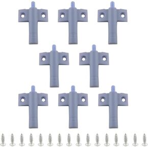 8pcs Grey Plastic Soft Close Kitchen Cabinet Door Stop Drawer Quiet Closer Damper Buffers with 16pcs Screws