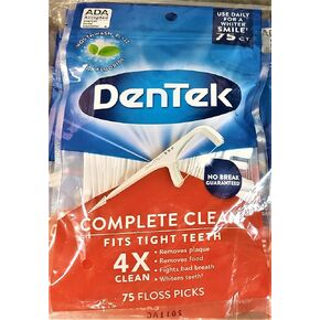 DenTek Complete Clean Floss Pick, 75 Count