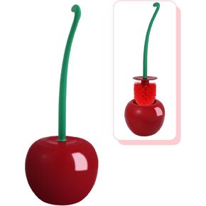 Cherry Toilet Brush, Cute Toilet Bowl Cleaners Brush and Holder Set, Unique Fruit Bathroom Decor Supplies and Fun Bathroom Accessories.