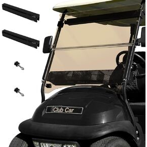 Golf Cart Windshield for Club Car DS Precedent, Clear/Tinted Fold Down Windshield Anti-UV Impact Resistant