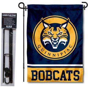 College Flags & Banners Co. Quinnipiac Bobcats Garden Flag with Stand Holder
