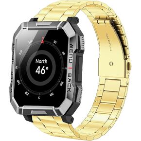 Compatible with Blackview Smart Watch bands, 20mm, 22mm Stainless Steel Metal Replacement Strap Bracelet Men & Women Compatible with IOWODO W60, R30 Pro, R50, Compatible with Blackview W60, R30 Pro, R50 Smart Watch