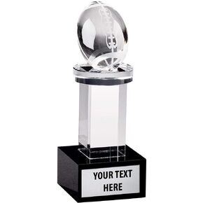 Football Austerity Crystals - 6" Fantasy Football Crystal Trophy Award Prime
