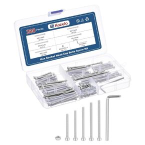 200pcs M3 Socket Head Cap Screws Bolts Nuts Assortment Kit - [M3x30/35/40/45/50mm] 304 Stainless Steel Allen Socket Drive for 3D Printer with Allen Wrench