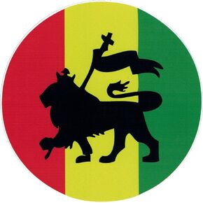 Rasta Lion - Bumper Sticker / Decal (4.5" Circular)
