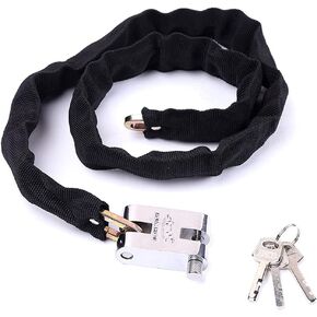 WANLIAN Heavy Duty Motorcycle Chain Lock, 8mm, 3 Keys, 39.76 in, Black