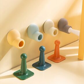 4 Pack Door Stoppers, Cute Door Stopper for Wall Inside Door, Silicone Door Catch Self Adhesive, No Drill Doorstops, Decorative Door Holder Stops for Keep Door Open Protectors