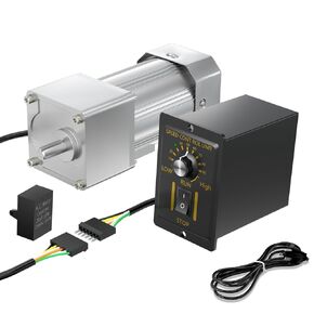 AC Variable Speed Motor 110V, Electric Motor High Torque 300W 135RPM with Gear Box, Reversible Gear Motor Output Shaft Dia 18mm with Speed Controller for Agriculture