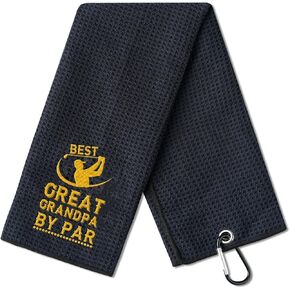 Funny Golf Towels for Great Grandpa, Father's Day Golf Gifts for Golf Bags, Retirement, Birthday, 40 x 60cm Microfiber Golf Towel - Best Great Grandpa by Par