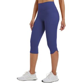 BALEAF Womens 17" High Waisted Lycra Capri Leggings with Pockets Tummy Control Yoga Gym Capris Pants