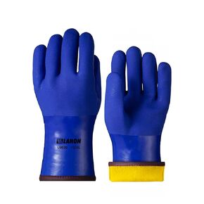 LANON PVC Coated Cold Proof Heavy Duty Gloves, Waterproof Warm Work Gloves for Freezer Work, Chemical & Oil Resistant, Non-Slip, XL