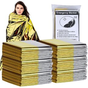 Emergency Thermal Blankets -Aluminum Foil Emergency,Rescue Blanket,6 Pack Gigantic Space Blankets|83x63 Inches | Ideal for Outdoors, Hiking, Bug Out Bag, Marathons