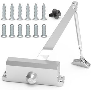 THCMAG Automatic Safety Spring Door Closer,Easy to Installto Convert Hinged Doors to Self Closing Doors,for Home,Office,Hotel Room Doors etc (Sprayed Aluminum)