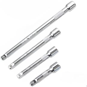 4PCS 1/4" Socket Extension Set, Drive Socket Quarter Inch Wrench Extension Bar Set,Ratchet Extension Set, 2" / 50mm, 3" / 75mm, 4" / 100mm, 6" / 150mm,Premium CR-V Durable Material