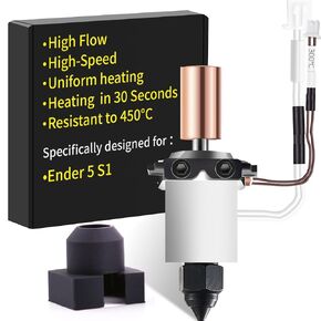 Ender-5 S1 Ceramic Heating Block: Compatible with Creality Ender 5 S1 Hotend, Easy to Install, Fast Heating, High Flow/High-Speed Printing, fit with PLA, ABS, PETG, TPU Filaments, by SAPLUSREPRAP