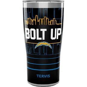 Tervis Traveler NFL Los Angeles - شعار شعار ثلاثي الجدران معزول للبهلوان المعزول كوب السفر الباردة الباردة والساخنة ، 20 أوقية ، الفولاذ المقاوم للصدأ