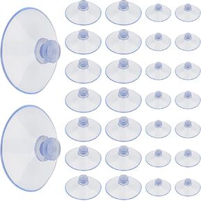 30PCS Suction Cups for Glass Window Clear Plastic Sucker Pads Without Hooks Strong Adhesive Suction Holder for Home Kitchen Bathroom Window Glass Door 0.8inch + 1.2inch