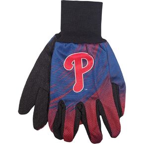 WinCraft MLB Two Color Grip Palm Halftone Utility Gloves (Philadelphia Phillies)