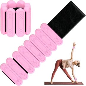 Pilates Wrist ＆ Ankle Weights for Women 1 Pair (1lb/2lb/4lb Each) Adjustable Wrist Weights to Increase Training Intensity, Wearable Powerful Arm and Leg Weights for Walking, Yoga Pilates, Dance, Ballet, Gym