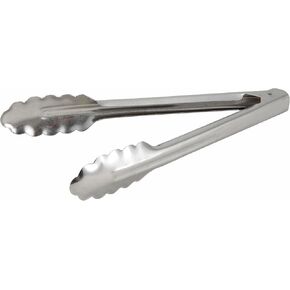 Winco Coiled Spring Heavyweight Stainless Steel Utility Tong, 9-Inch