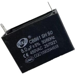 yxq 8uf سقف المعجبين مكثف 450V AC 50/60 هرتز إدراج المكثفات الأفلام البولي بروبيلين المعدنية من أجل مولد محرك مضخة المياه in Kuwait