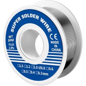 63/37 Tin Lead Line Soldering Rosin Core Solder Flux Welding Wire Reel for Electrical Soldering Ultra-Thin Solder Wire (Dia 0.8mm, 50g)