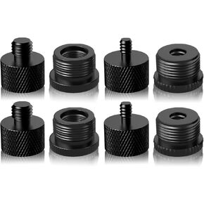 8 Pcs Mic Stand Adapter,Aluminum Alloy Microphone Stand Screw Stand Adapter for Camera Tripod 5/8 Female to 3/8 Male 3/8 Female to 5/8 Male 5/8 Female to 1/4 Male 1/4 Female to 5/8 Male