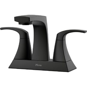 Pfister Karci Bathroom Sink Faucet, 4-Inch Centerset, 2-Handle, 3-Hole, Matte Black Finish, LF048KABB