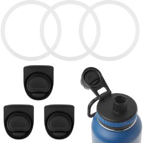 3pcs زجاجة ماء حلقة ختم مطاطية الماء وسدادة بديلة لـ Owala freesip ، سيليكون o الغطاء حلقة طوقا أعلى قطع استبدال الغطاء المتوافقة مع Owala freesip in Kuwait