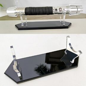 WANLIAN Acrylic lightsaber display stand plexiglass tabletop lightsaber display stand is applicable Desk, bookcase, floating shelf, desk, bar, kitchen window (Black 1 pack)