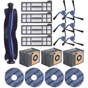Neutop Replacement Parts Compatible with eufy X10 Pro Omni, Robot Vacuum Accessories 1 Roller 4 Filter 6 Side Brush 4 Mop Pad 3 Dust Bag