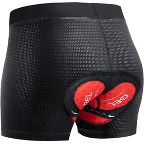 Niksa Cycling Underwear Shorts Men Absorbent, 5D Padded Gel Cycling Shorts Men, Breathable Mountain Bike Shorts for Men, Black, M