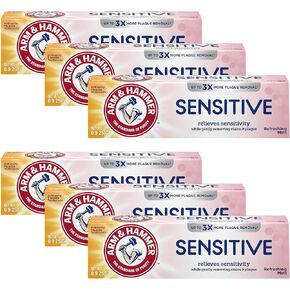 ARM & HAMMER Sensitive Teeth & Gums Toothpaste, 6 Pack, Refreshing Mint, Anticavity Fluoride Toothpaste with Baking Soda, Whitening Enamel Strengthening Toothpaste, Travel Size 0.9 Oz