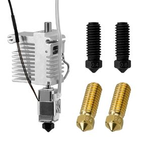 Upgrade Kobra 3 Hotend Kits Kobra 3 Combo Print Head Extruder Kit 0.4MM Hardened Steel Nozzle Silicone Cover with Heat Sink 300°C High Temperature Resistance+4pcs nozzles