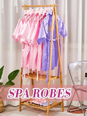 Bokon 40 Pcs Girls Spa Party Supplies 10 Birthday Squad Princess Robe 10 Tote Bags 10 Headbands 10 Spa Masks for Birthday in Kuwait