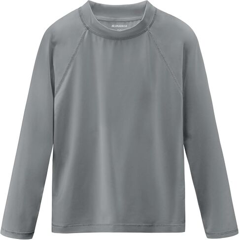Boys Rash Guard Long Sleeve Swim Shirts UPF 50+ Sun Protection Rashguard Fishing Surf Quick Dry Cool Beach Clothes for Toddler Youth Kids Wall Gray 12-18M in Saudi Arabia