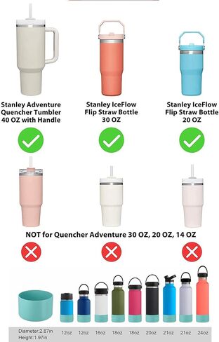 2Pcs Silicone Boot Sleeve for Stanley Cup Accessories, Protective Water Bottle Bottom Cover for Stanley 40 oz Tumbler with Handle in Saudi Arabia