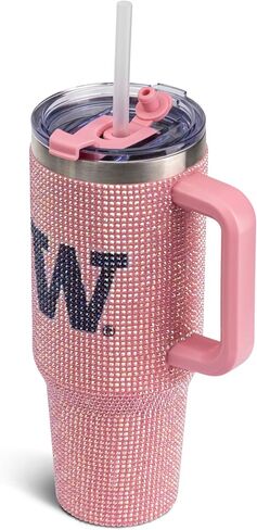 The Memory Company | Licensed NCAA 40oz Pink Bling Game Day Tumbler in Saudi Arabia