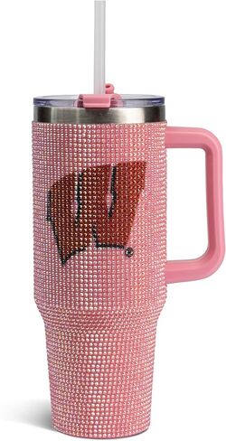 The Memory Company | Licensed NCAA 40oz Pink Bling Game Day Tumbler in Saudi Arabia