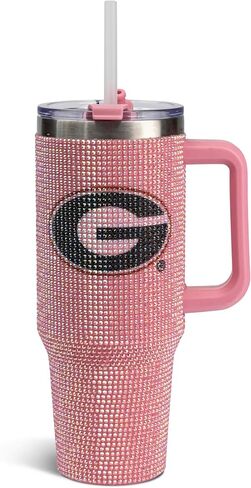 The Memory Company | Licensed NCAA 40oz Pink Bling Game Day Tumbler in Saudi Arabia