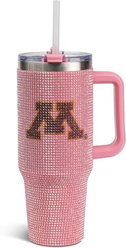 The Memory Company | Licensed NCAA 40oz Pink Bling Game Day Tumbler in Saudi Arabia
