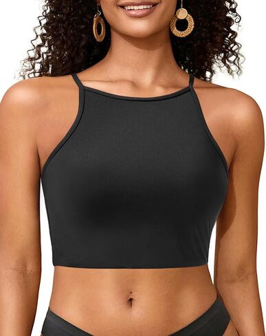 Aqua Eve Women Sport Bra Bikini Tops Racerback Swimsuit Top High Neck Bathing Suit Tops Tops Tops Tops No Lott in Kuwait