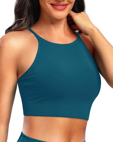 Aqua Eve Women Sport Bra Bikini Tops Racerback Swimsuit Top High Neck Bathing Suit Tops Tops Tops Tops No Lott in Kuwait