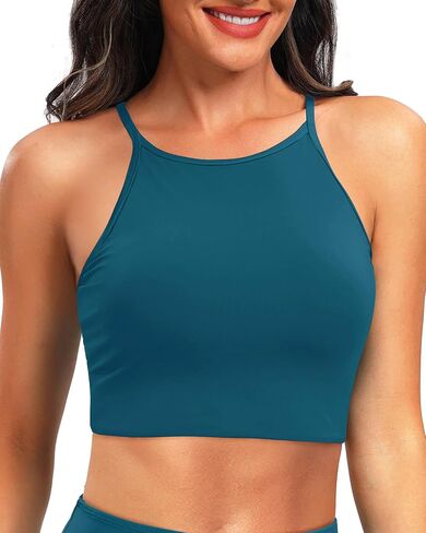 Aqua Eve Women Sport Bra Bikini Tops Racerback Swimsuit Top High Neck Bathing Suit Tops Tops Tops Tops No Lott in Kuwait