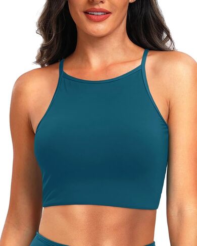 Aqua Eve Women Sport Bra Bikini Tops Racerback Swimsuit Top High Neck Bathing Suit Tops Tops Tops Tops No Lott in Kuwait