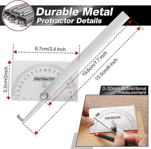 المنقلة المعدنية الممتدة ، مكتشف زاوية من 0 إلى 180 درجة ، مقفلة 6 بوصة مع ذراع من الفولاذ المقاوم للصدأ ، أدوات قياس النجارة الخشبية في الرأس أو التصميم المعماري للرسم والقياس in Kuwait