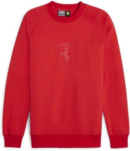 PUMA Men's Standard Scuderia Ferrari Race Big Shield Crew Sweatshirt, Red-SS24 in Saudi Arabia