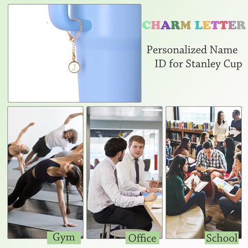 Letter Charm Accessories for Stanley Cup, 3Pcs Initial Name ID Personalized Handle Charms for Stanleys/Simple Modern Tumbler Identification, Applied to Schoolbag Zippers, Purses, Bracelet, Keychain in Saudi Arabia