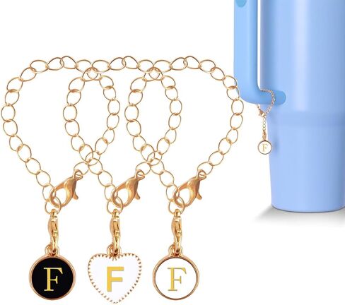 Letter Charm Accessories for Stanley Cup, 3Pcs Initial Name ID Personalized Handle Charms for Stanleys/Simple Modern Tumbler Identification, Applied to Schoolbag Zippers, Purses, Bracelet, Keychain in Saudi Arabia